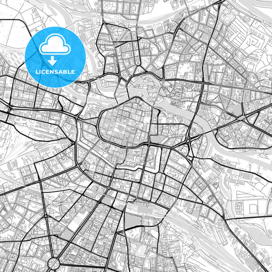 Downtown map of Wrocław, Poland