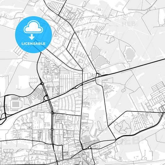 Downtown map of Zabrze, Poland