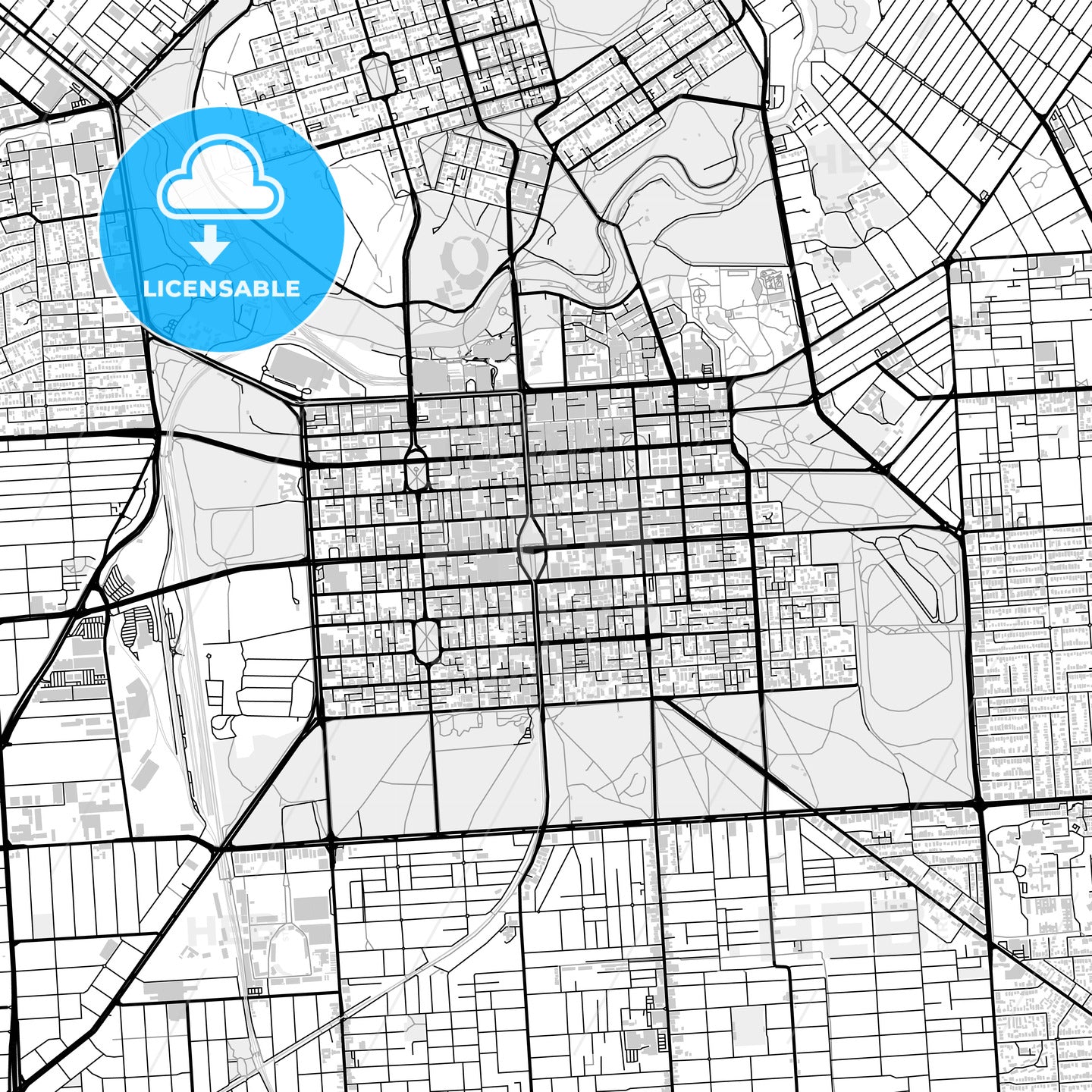 Downtown map of Adelaide, light - HEBSTREITS