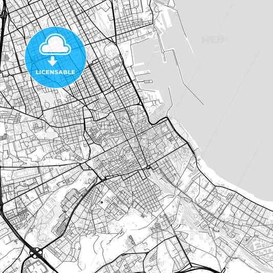 Downtown map of Palermo, light