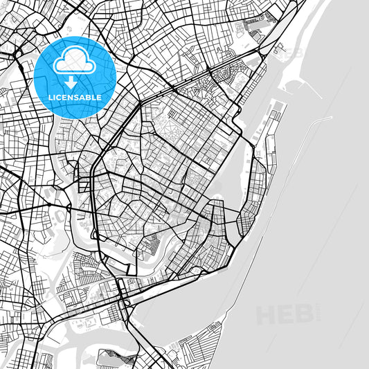 Downtown map of Recife, light