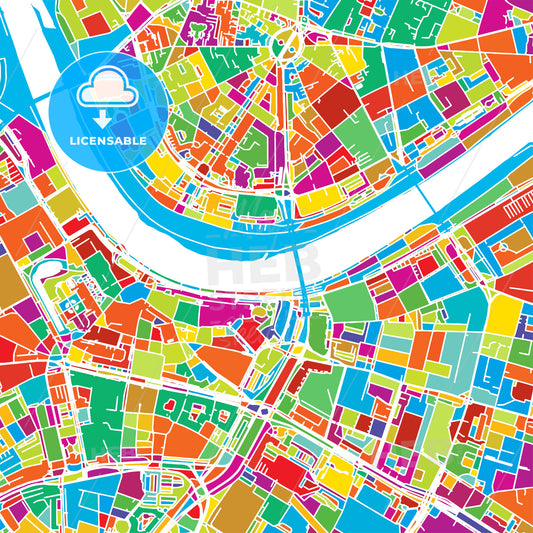Dresden, Germany, Colorful Vector Map
