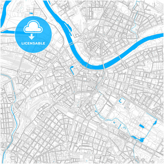 Dresden, Saxony, Germany, city map with high quality roads.