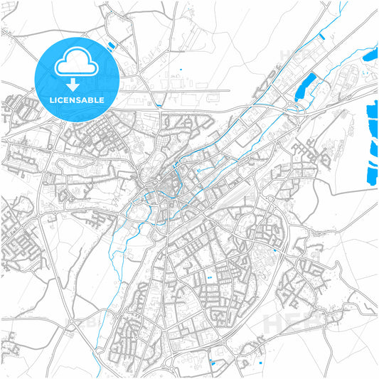 Dreux, Eure-et-Loir, France, city map with high quality roads.