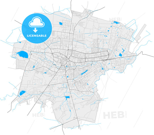 Drohobych, Lviv Oblast, Ukraine, high quality vector map