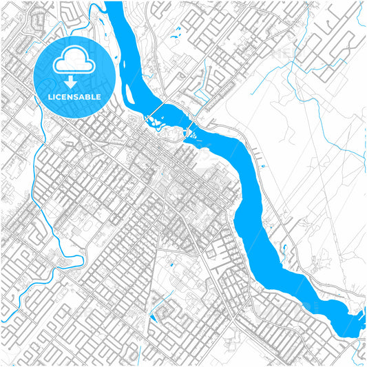 Drummondville, Quebec, Canada, city map with high quality roads.