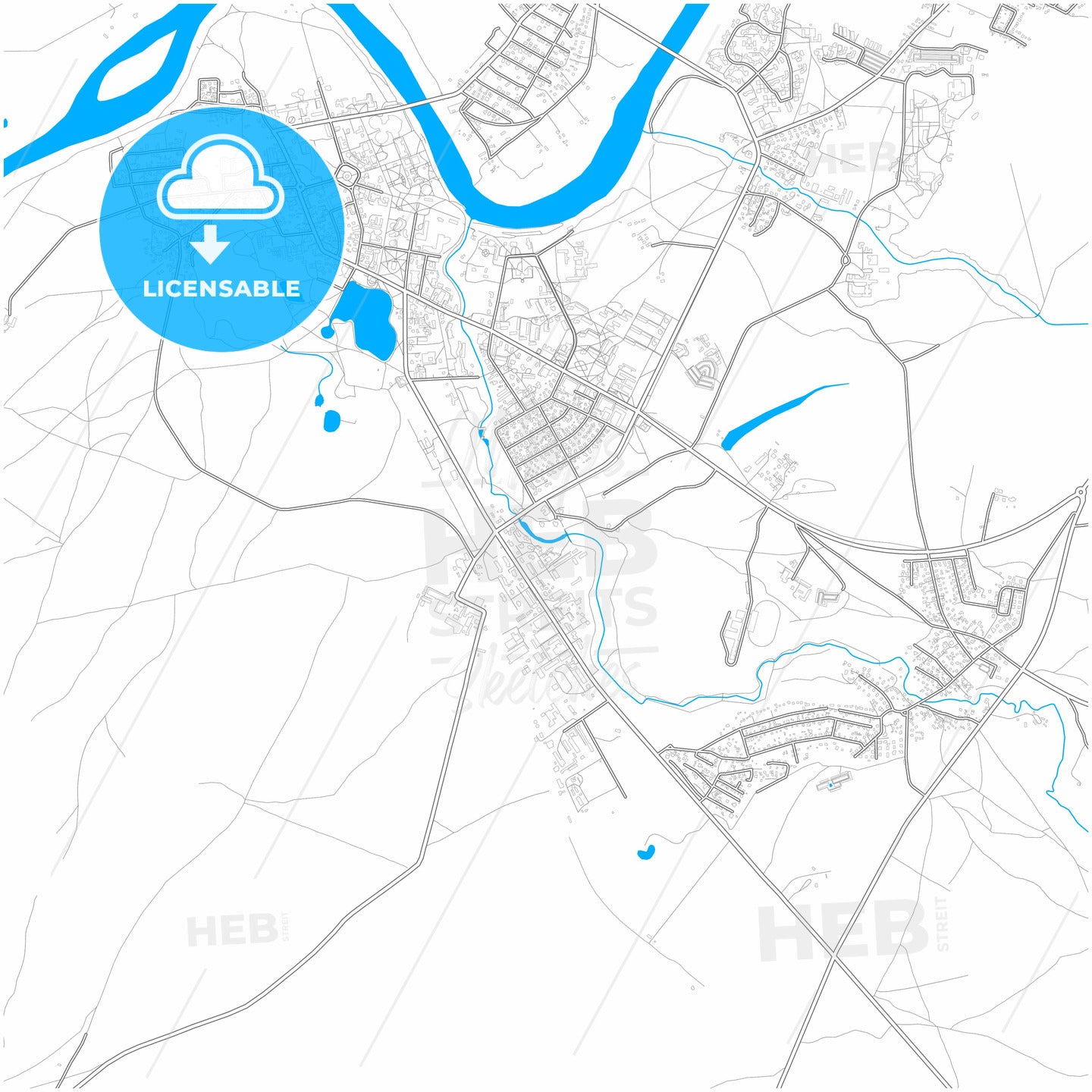 Druskininkai, Alytus County, Lithuania, city map with high quality roads.