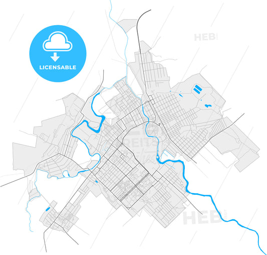 Druzhkivka, Donetsk Oblast, Ukraine, high quality vector map