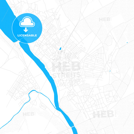 Dubăsari, Moldova PDF vector map with water in focus