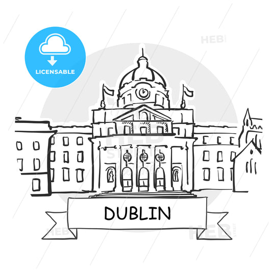 Dublin Cityscape Vector Sign – instant download