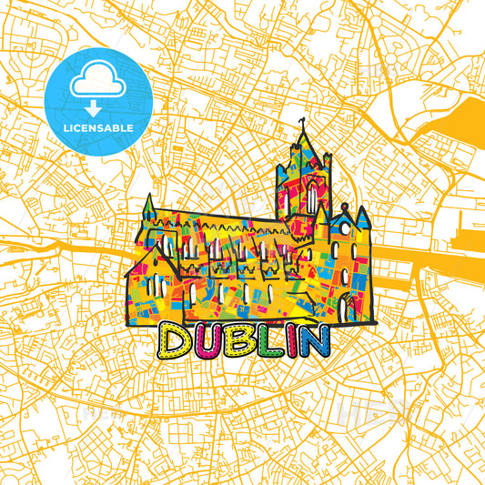 Dublin Travel Art Map