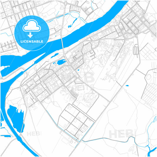 Dubna, Moscow Oblast, Russia, city map with high quality roads.