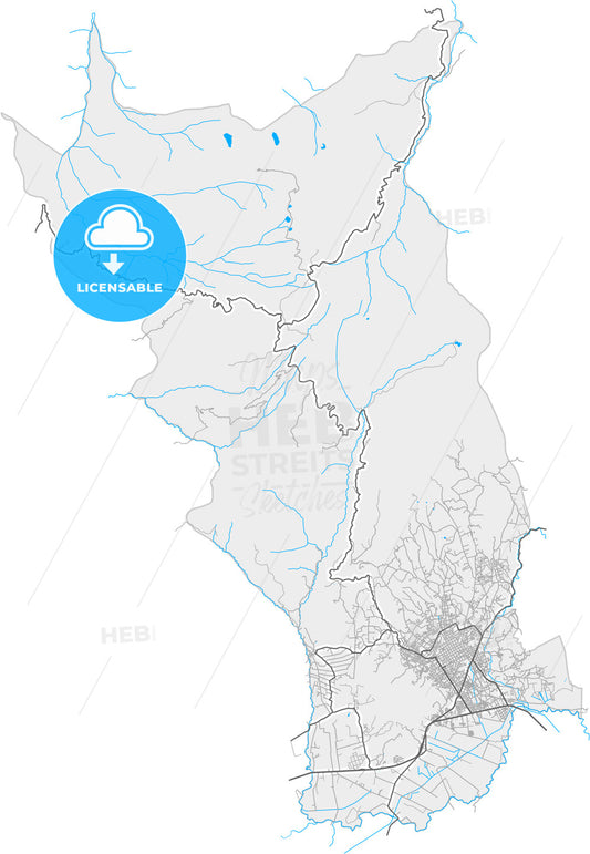 Duitama, Colombia, high quality vector map