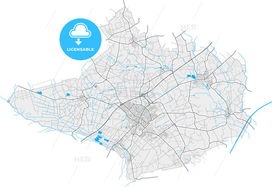 Dulmen, North Rhine-Westphalia, Germany, high quality vector map