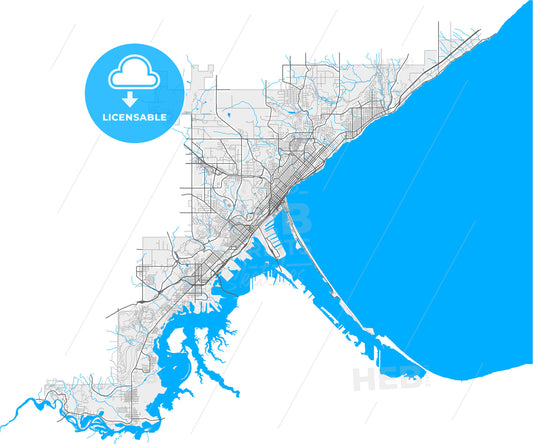 Duluth, Minnesota, United States, high quality vector map