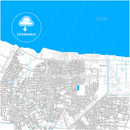 Dumai, Riau, Indonesia, city map with high quality roads.