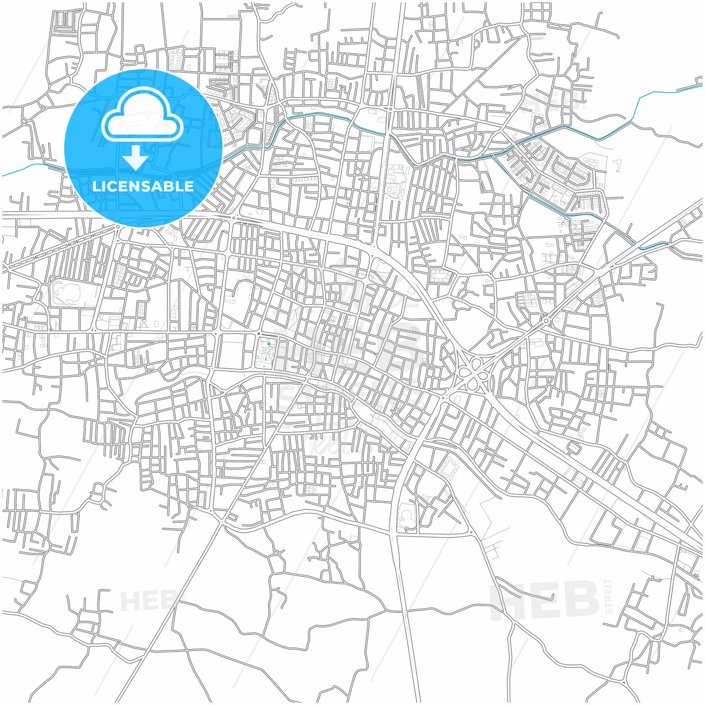 Düzce, Düzce, Turkey, city map with high quality roads.