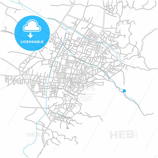 Düziçi, Osmaniye, Turkey, city map with high quality roads.