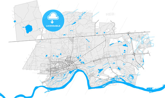 Dzerzhinsk, Nizhny Novgorod Oblast, Russia, high quality vector map