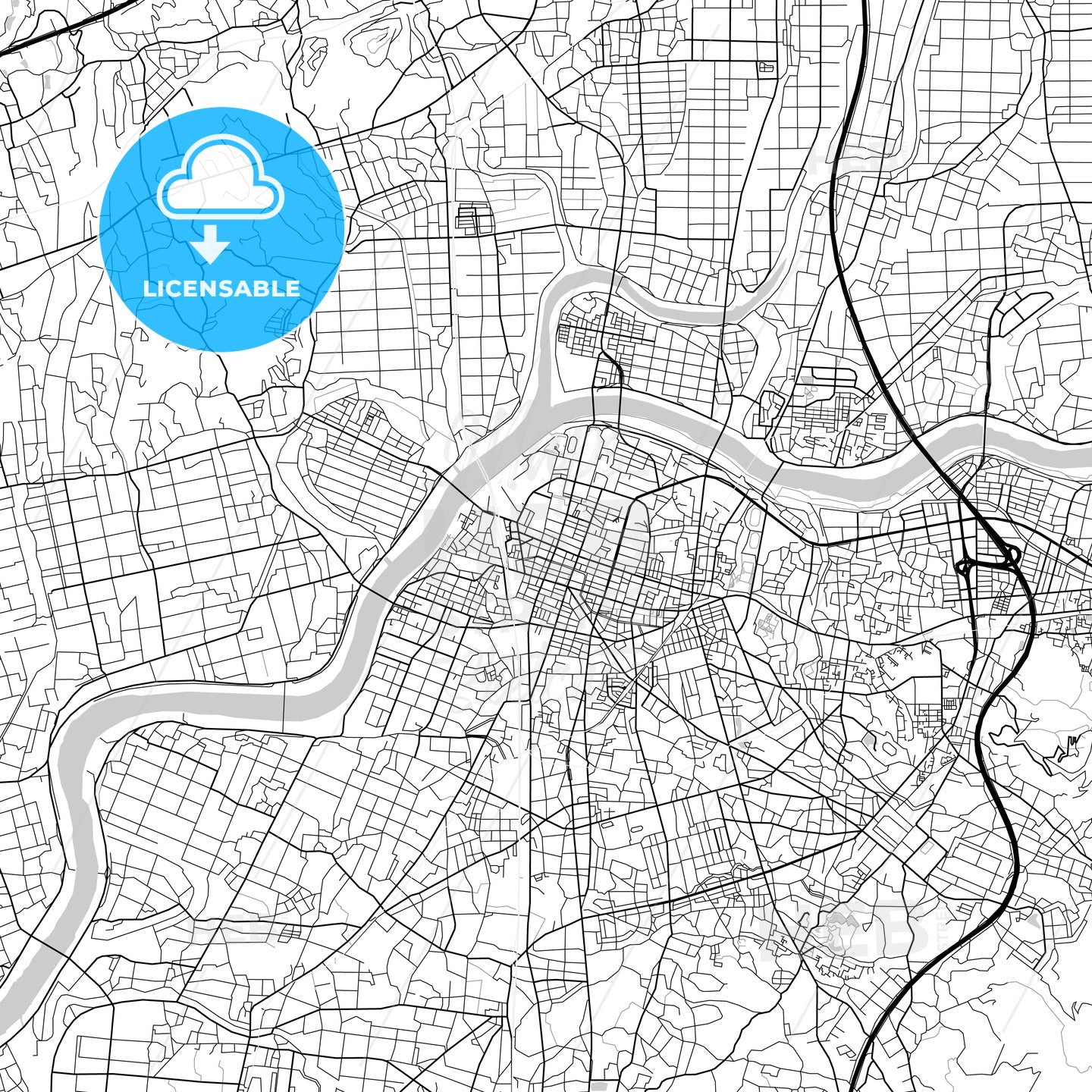 久留米市 Kurume, City Map, Light