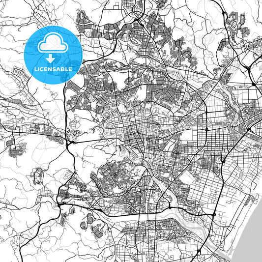 仙台市 Sendai, City Map, Light