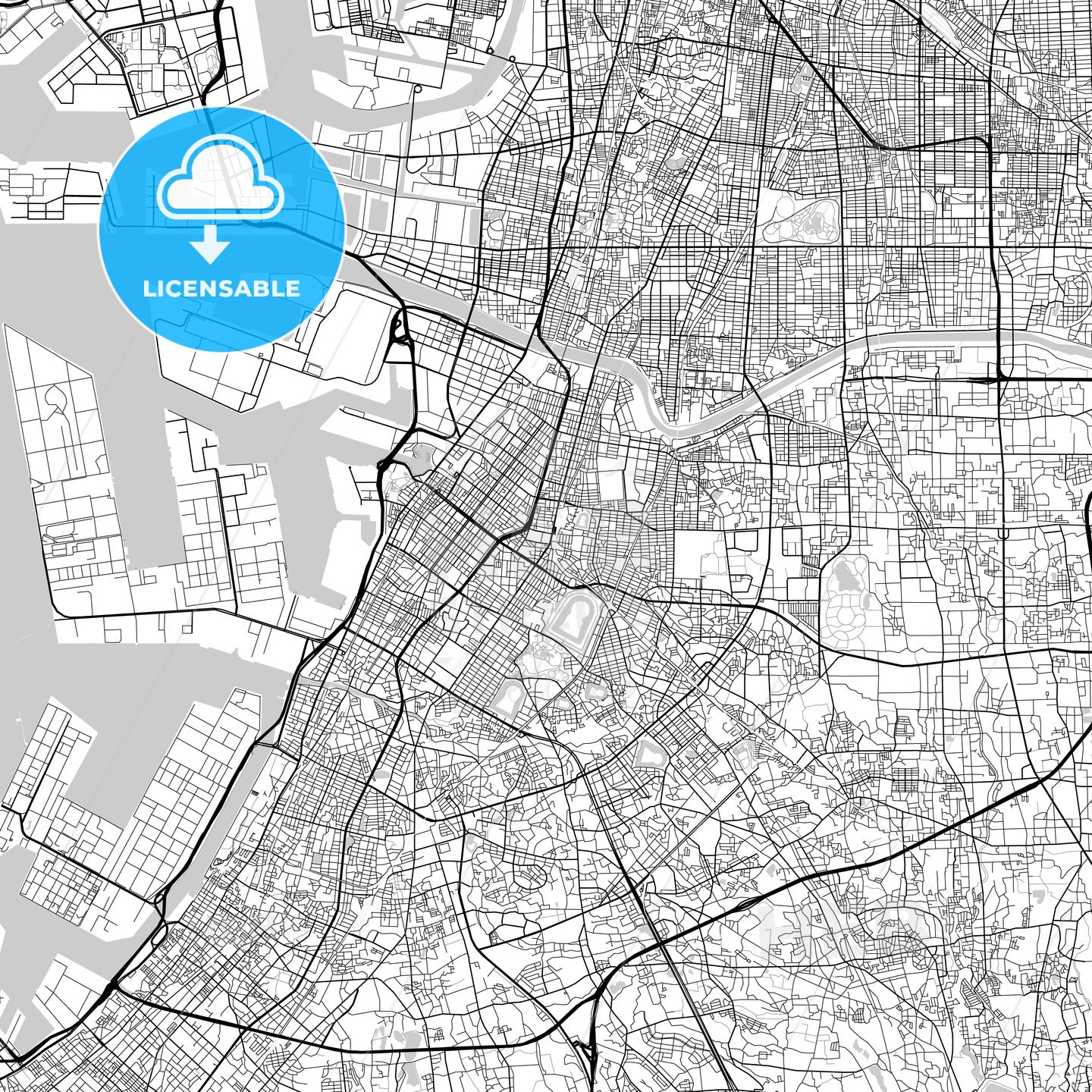 堺市 Sakai, City Map, Light