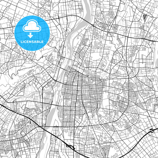 富山市 Toyama, City Map, Light