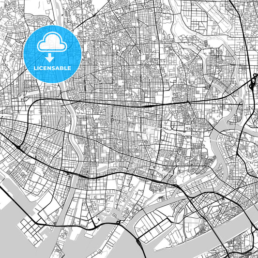 尼崎市 Amagasaki, City Map, Light