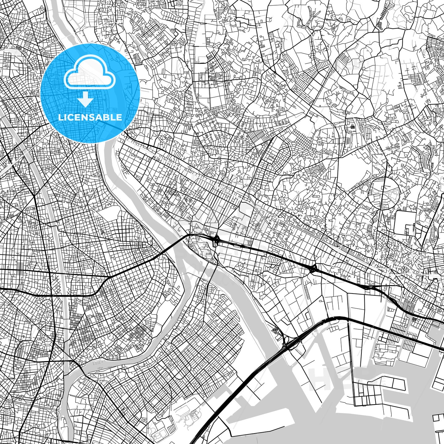 市川市 Ichikawa, City Map, Light
