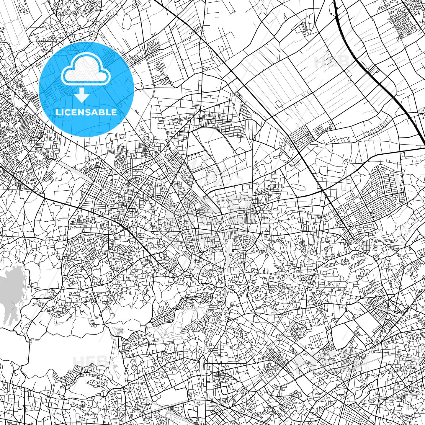 所沢市 Tokorozawa, City Map, Light