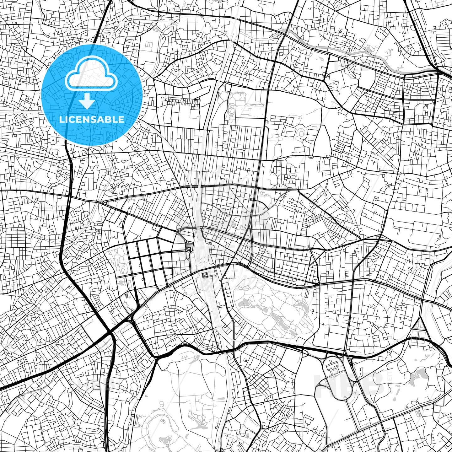 新宿区 Shinjuku, City Map, Light