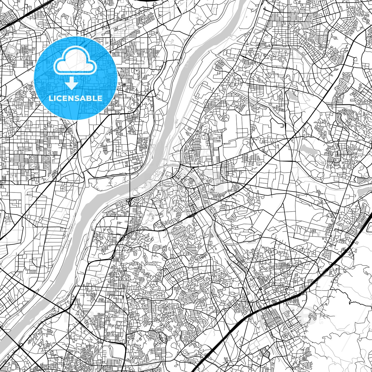 枚方市 Hirakata, City Map, Light