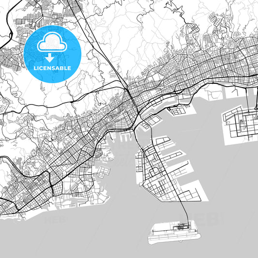 神戸市 Kobe, City Map, Light