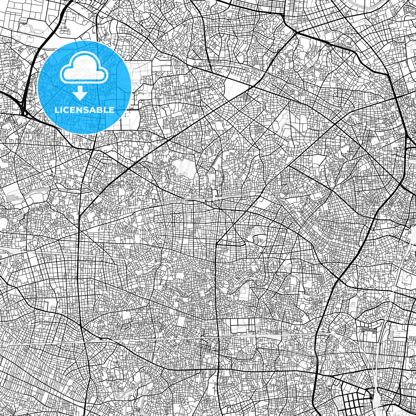 練馬区 Nerima, City Map, Light