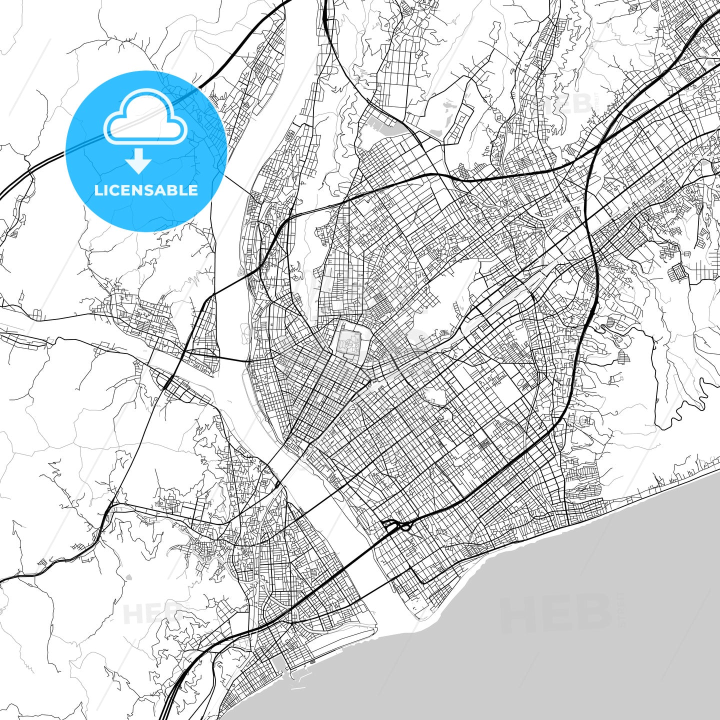 静岡市 Shizuoka, City Map, Light