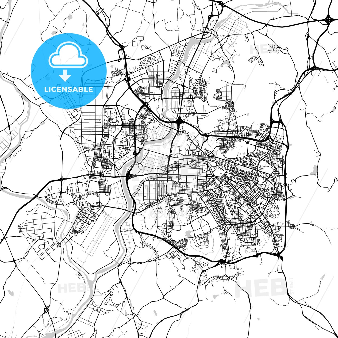 광주광역시 Gwangju City Map, Light