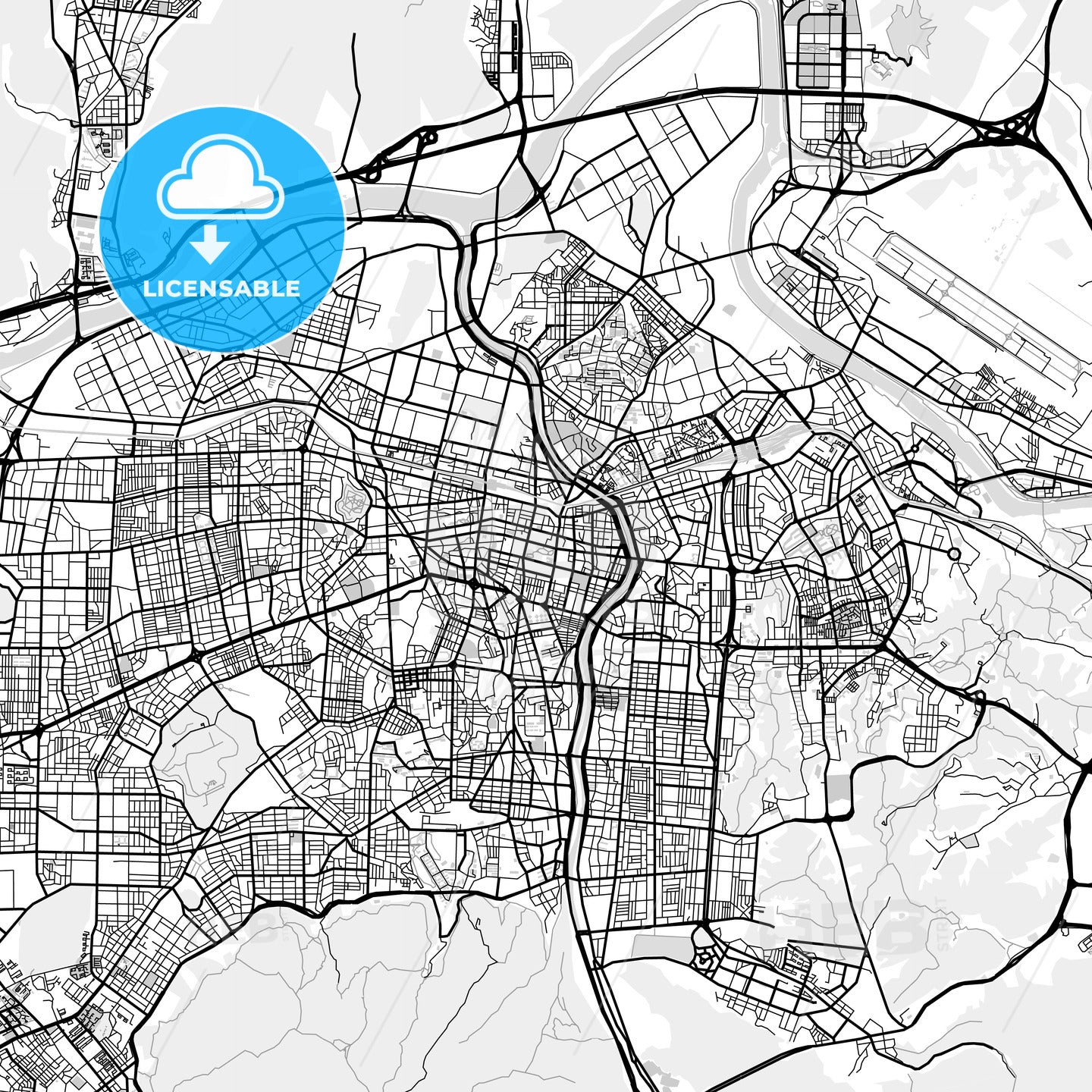 Daegu Map.pdf 대구광역시 Daegu City Map, Light – HEBSTREITS