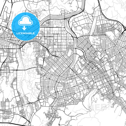 대전광역시 Daejeon City Map, Light