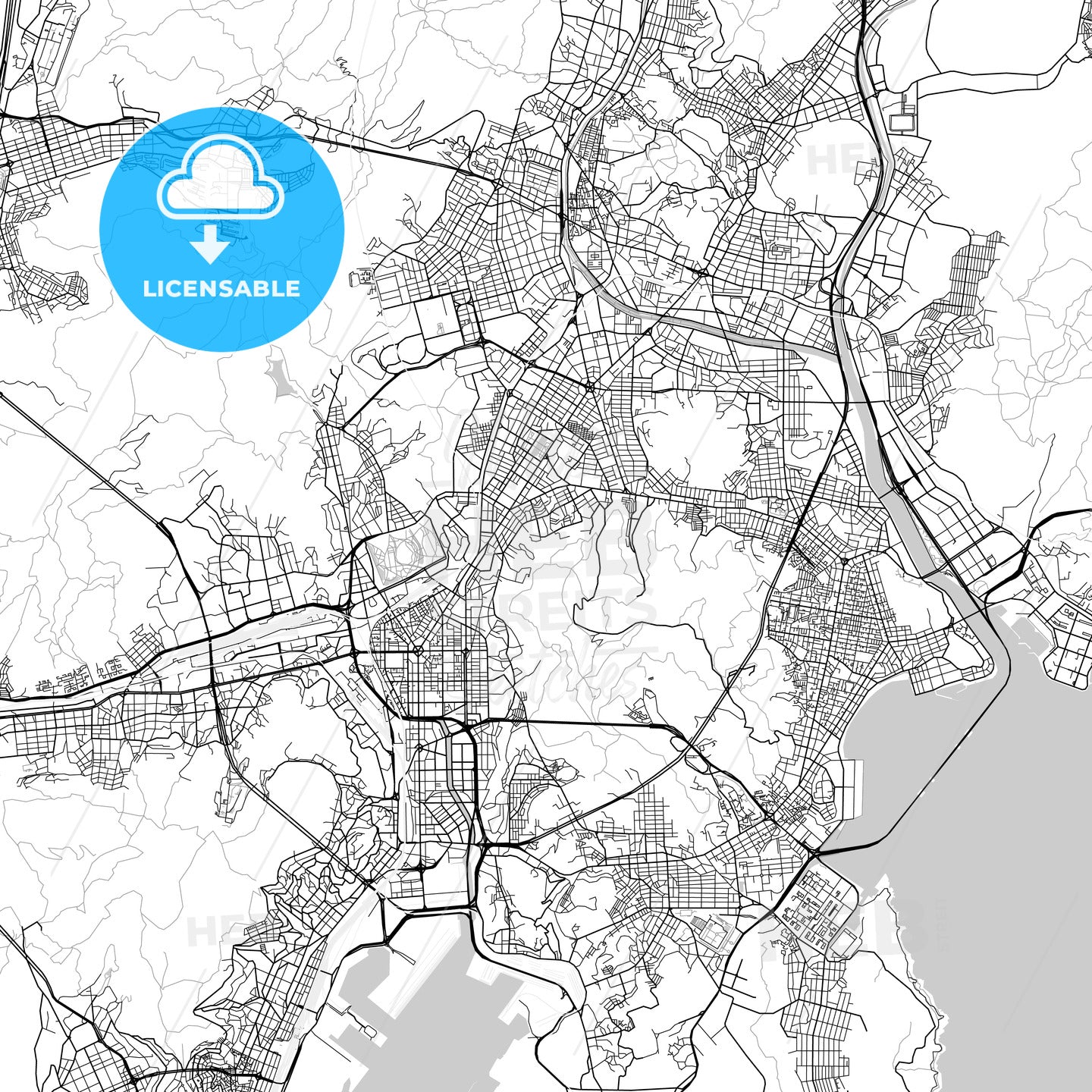 부산광역시 Busan City Map, Light