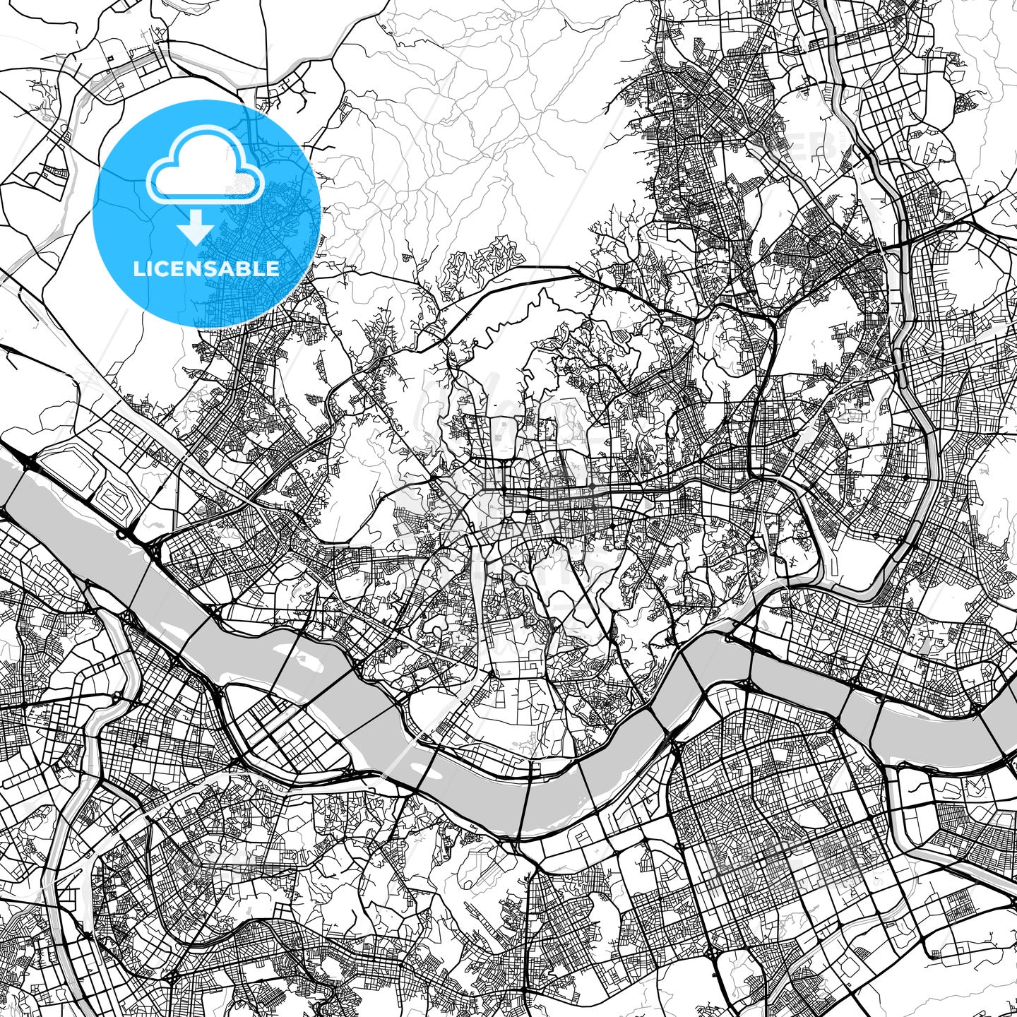 서울특별시 Seoul City Map, Light
