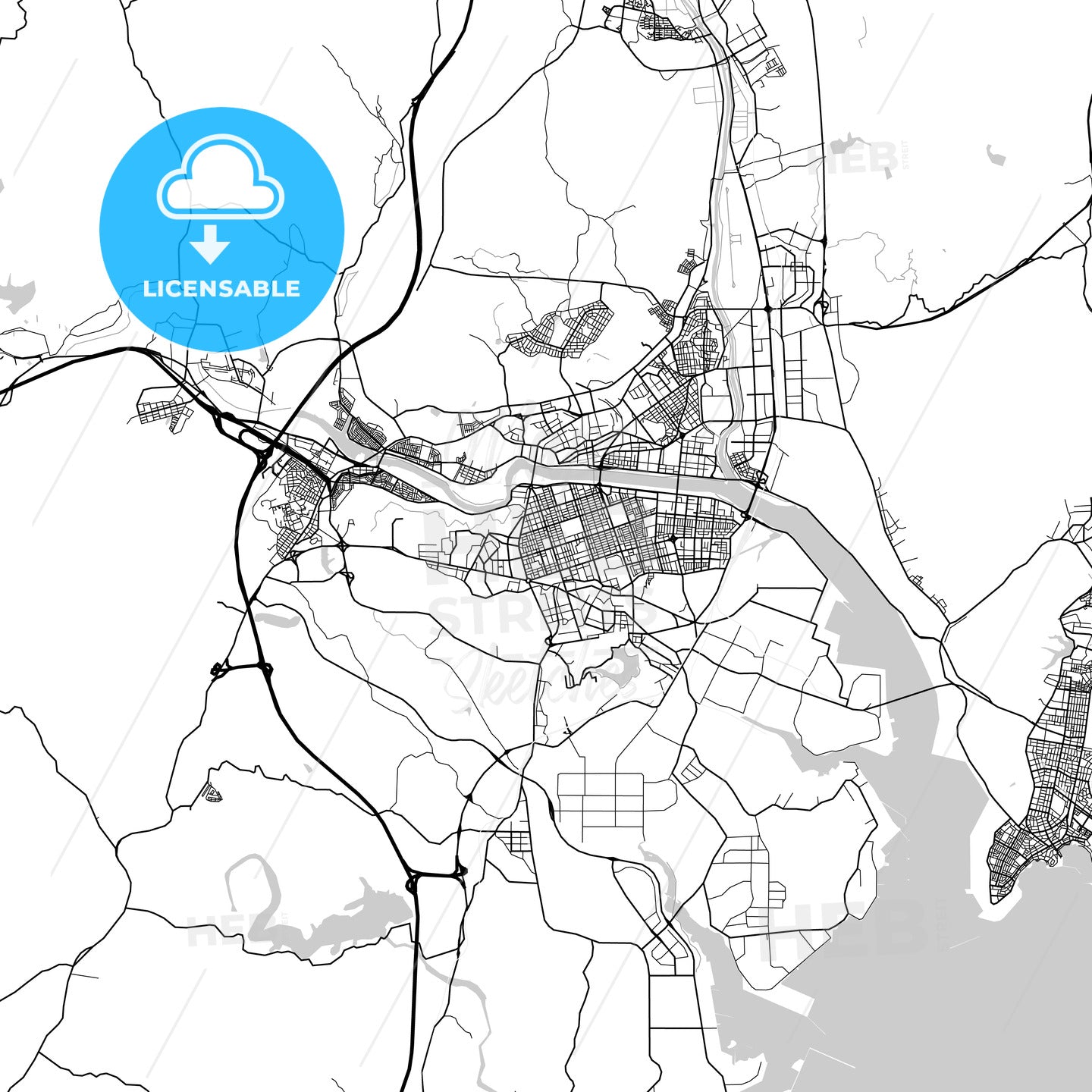 울산광역시 Ulsan City Map, Light