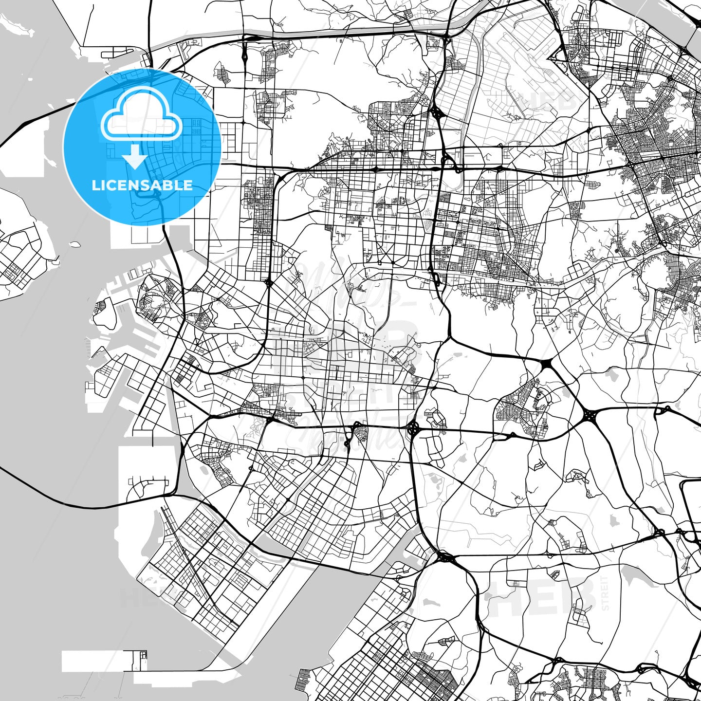 인천광역시 Incheon City Map, Light