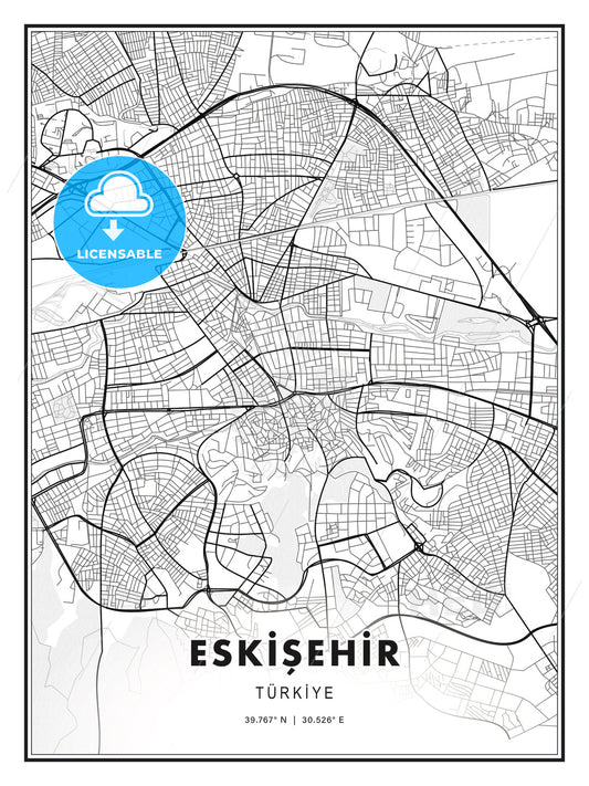 ESKİŞEHİR / Eskişehir, Turkey, Modern Print Template in Various Formats - HEBSTREITS Sketches