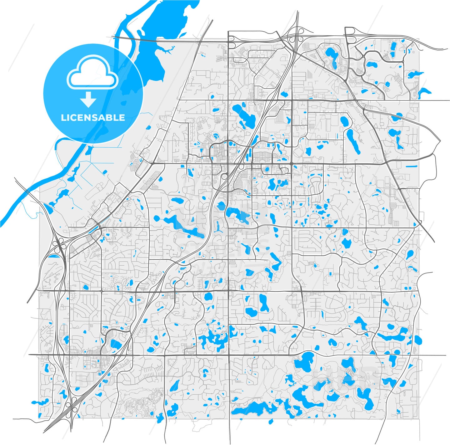 Eagan, Minnesota, United States, high quality vector map