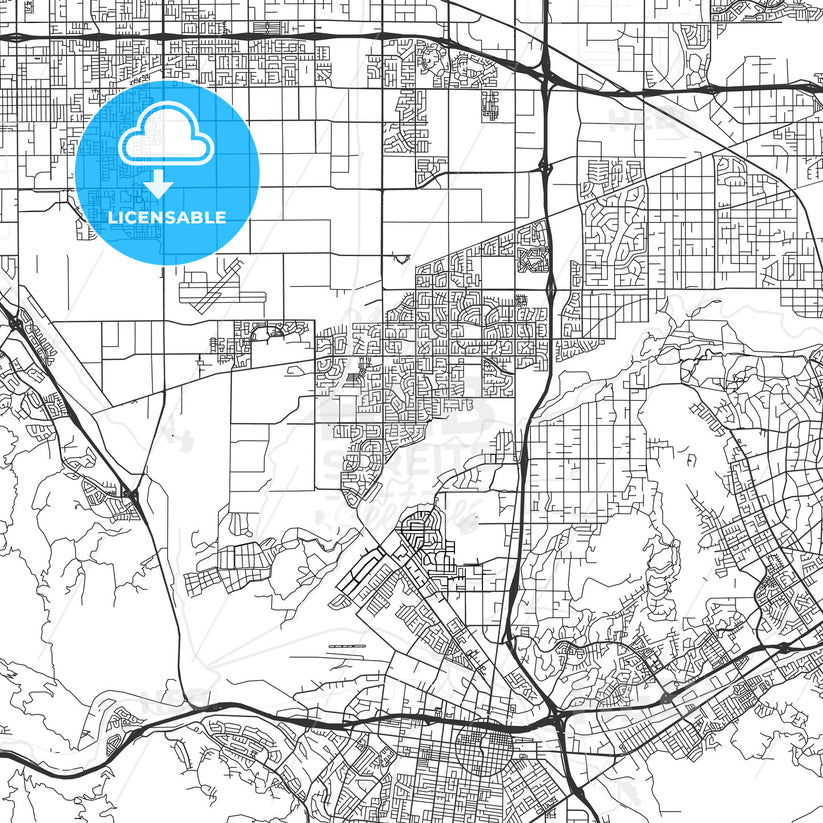 Eastvale, California - Area Map - Light - HEBSTREITS