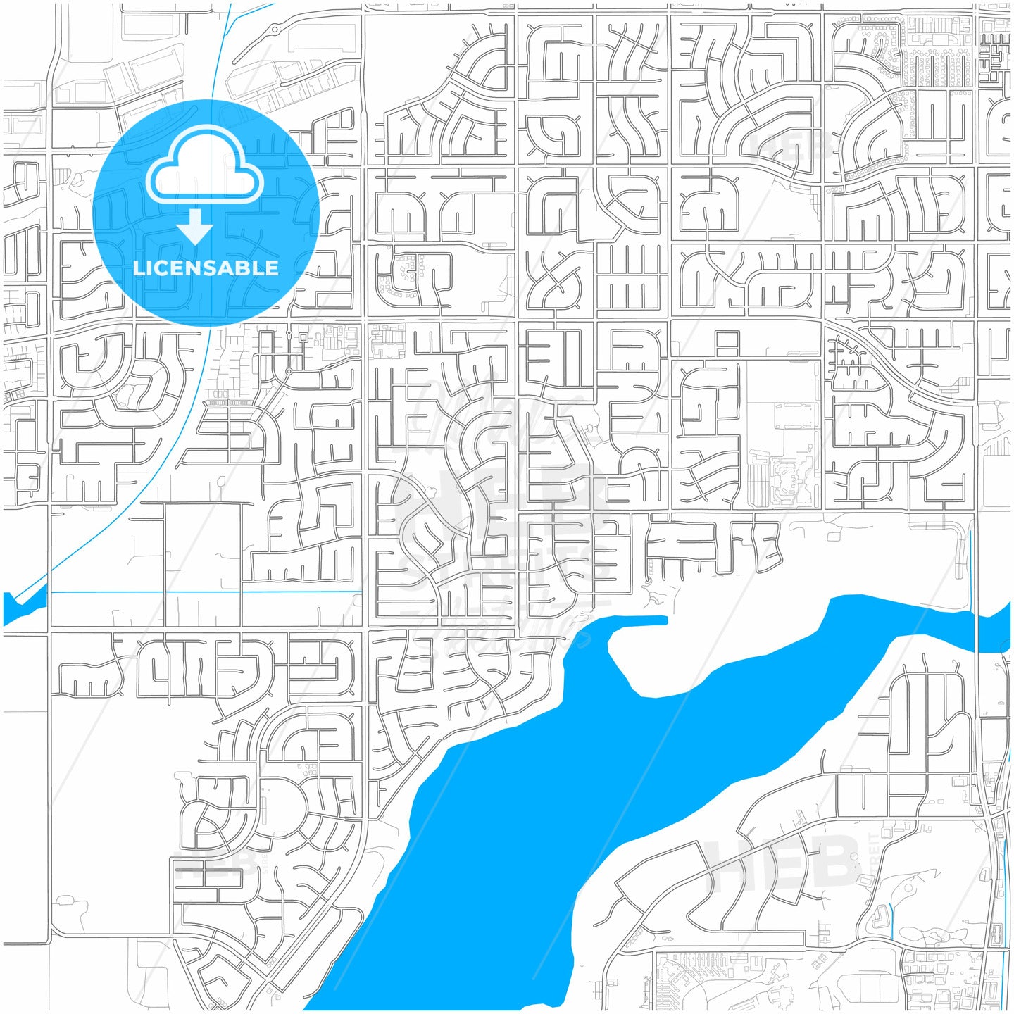 Eastvale, California, United States, city map with high quality roads.