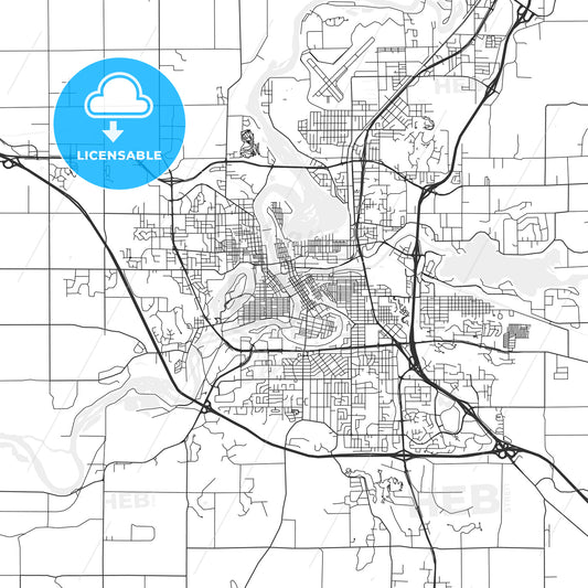 Eau Claire, Wisconsin - Area Map - Light