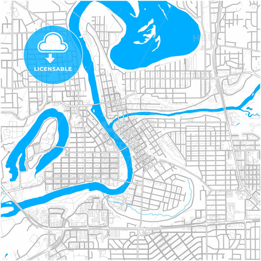 Eau Claire, Wisconsin, United States, city map with high quality roads.