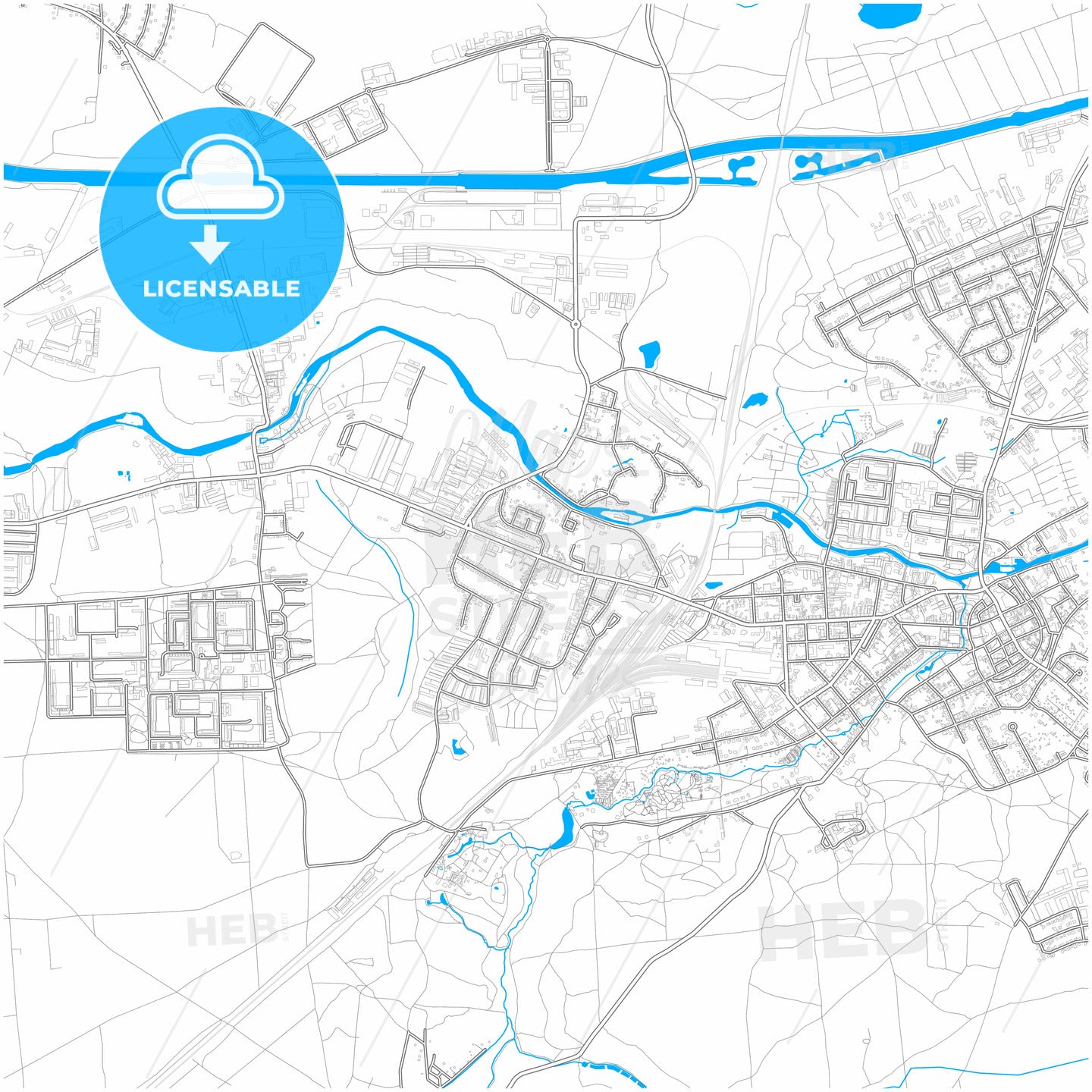 Eberswalde, Brandenburg, Germany, city map with high quality roads.