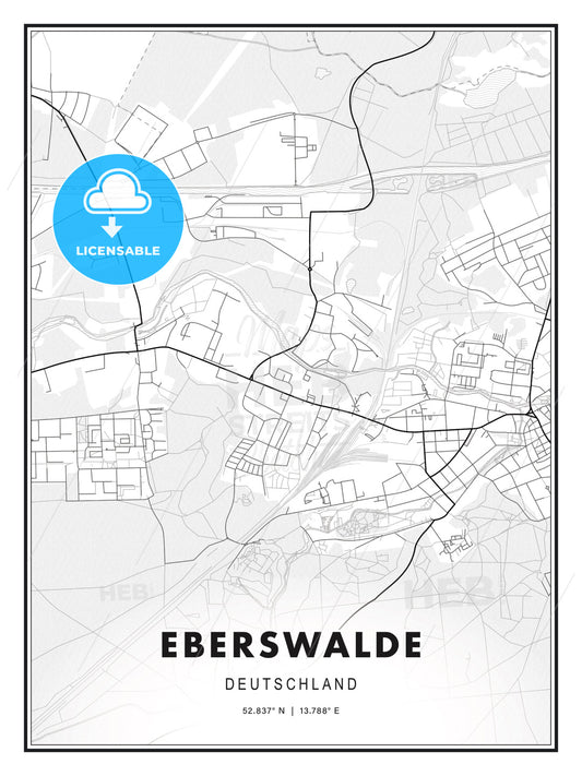 Eberswalde, Germany, Modern Print Template in Various Formats - HEBSTREITS Sketches